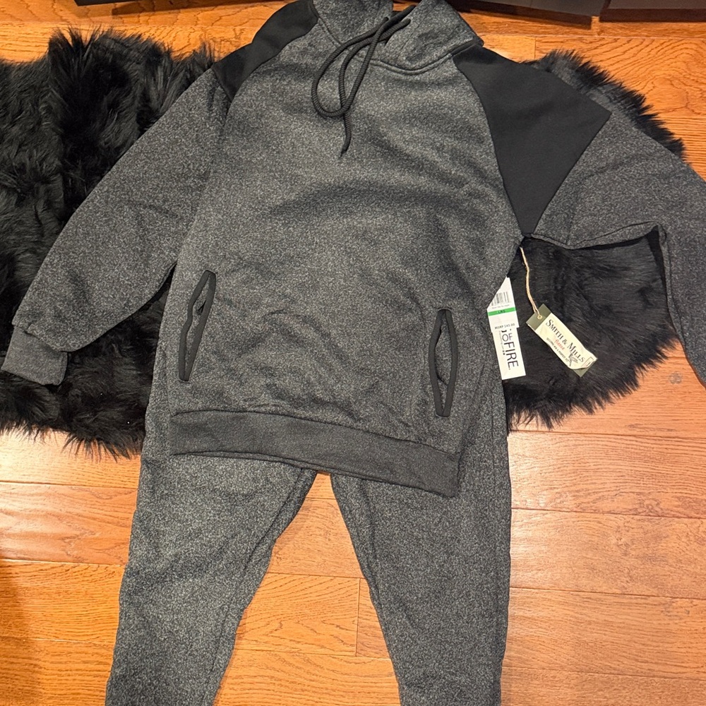 Ring of Fire Gray and Black Hoodie Set